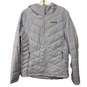 Columbia Women’s Heavenly Hooded Jacket Omni-Heat Light Purple Large Outdoor